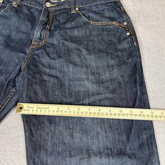 Vintage Rocawear Jeans Mens 42x32 Blue Rap Straight Baggy Wide Skater Street Y2K - Picture 15 of 16